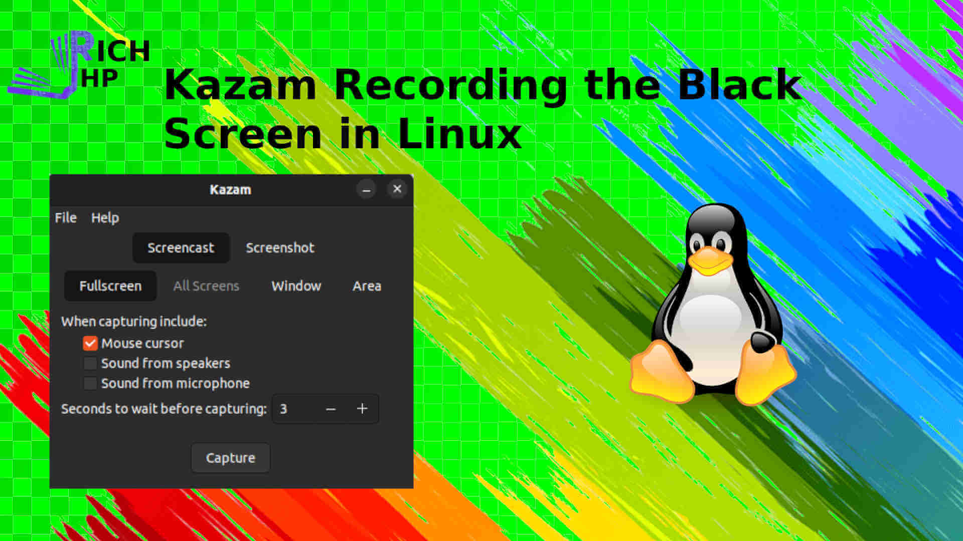 Kazam Recording the Black Screen in Linux
